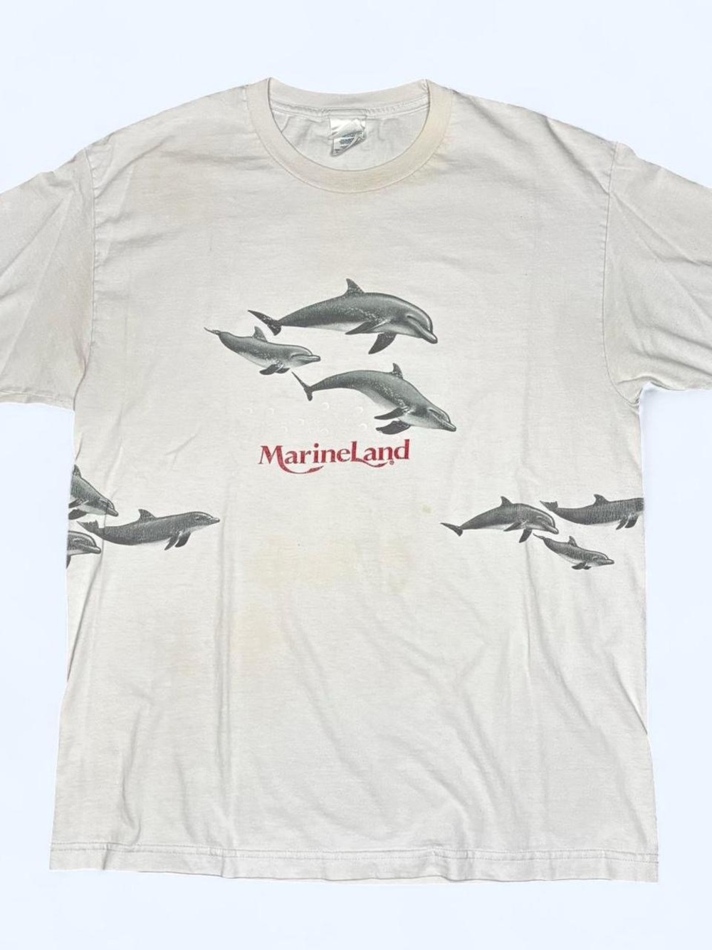 Vintage Marineland Niagara Falls Dolphin Wraparound Graphic T-Shirt Large